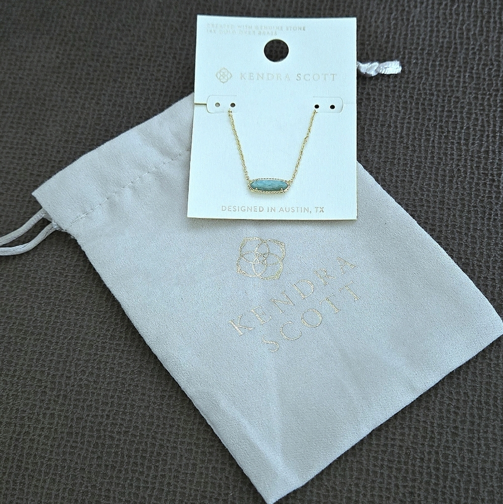 Kendra Scott "Emma" Amazonite Pendant Necklace - NWT - Picture 3 of 16